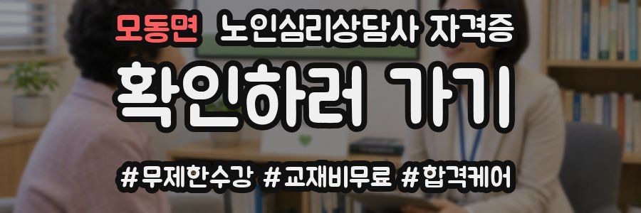 모동면 노인 심리 상담사 자격증