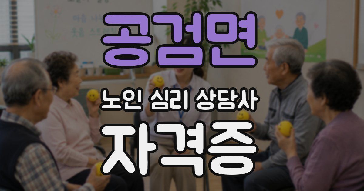 공검면 노인 심리 상담사 자격증