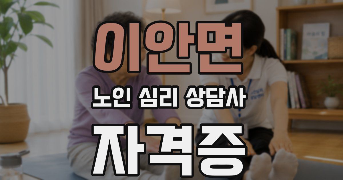 이안면 노인 심리 상담사 자격증