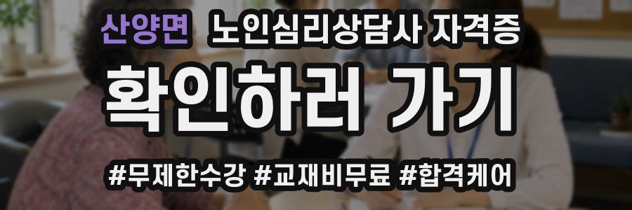 산양면 노인 심리 상담사 자격증