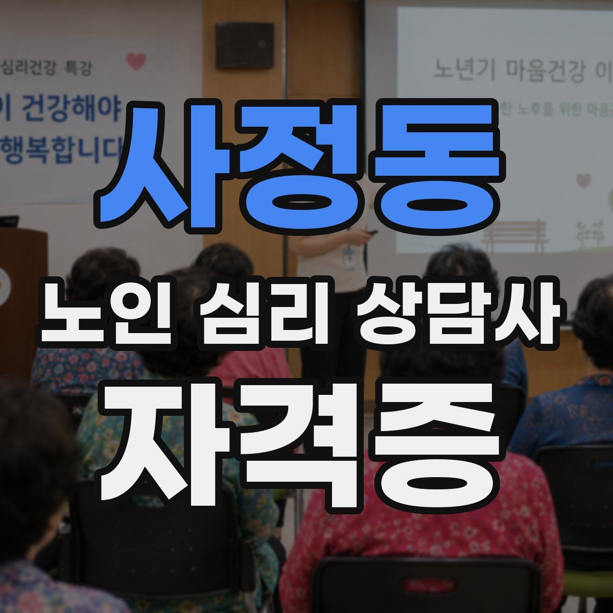 사정동 노인 심리 상담사 자격증