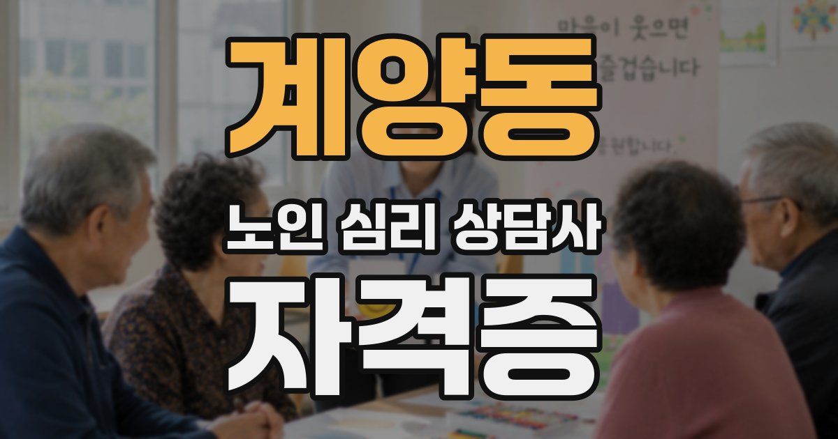 계양동 노인 심리 상담사 자격증