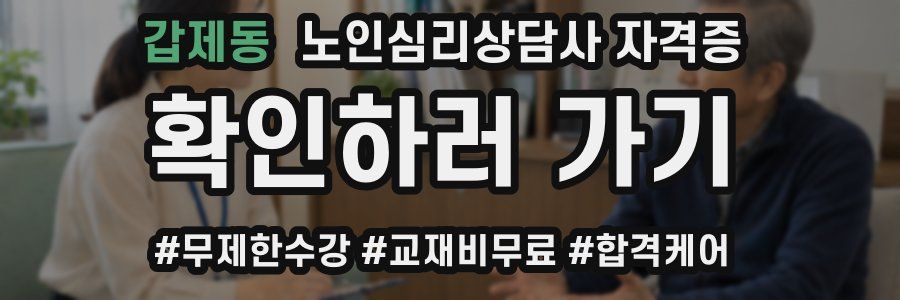 갑제동 노인 심리 상담사 자격증