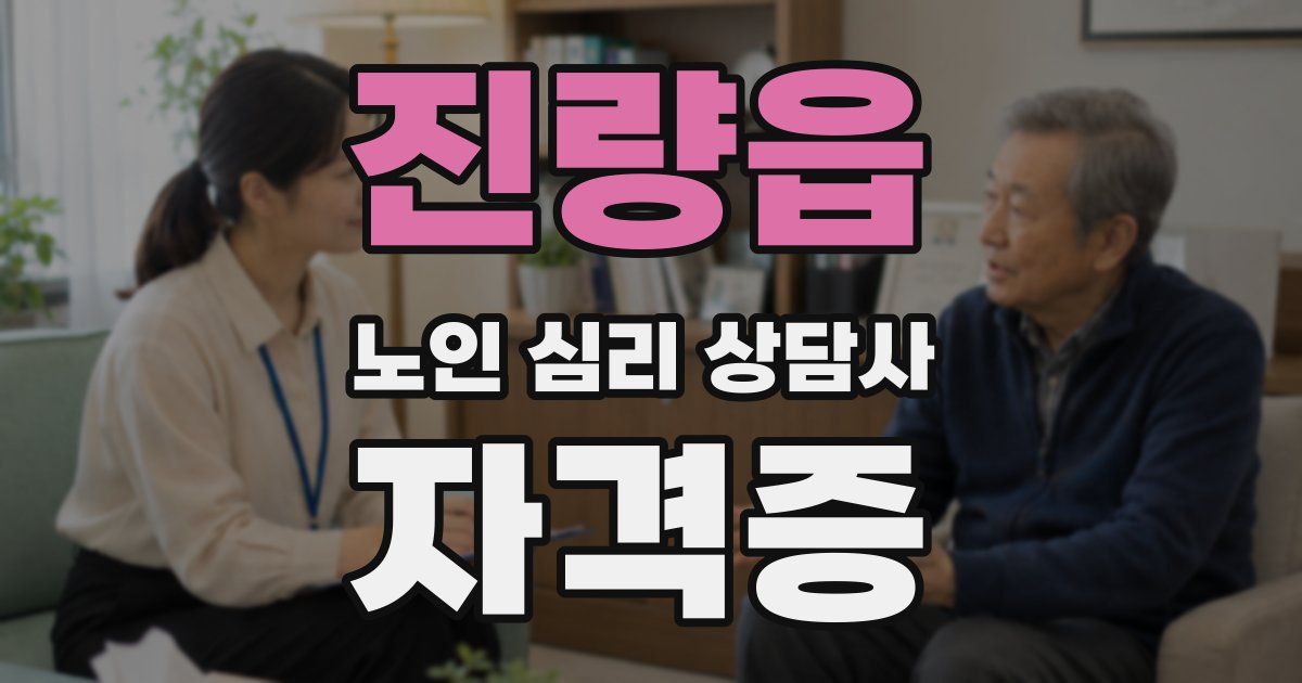 진량읍 노인 심리 상담사 자격증