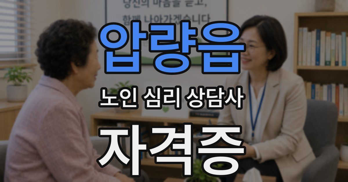 압량읍 노인 심리 상담사 자격증