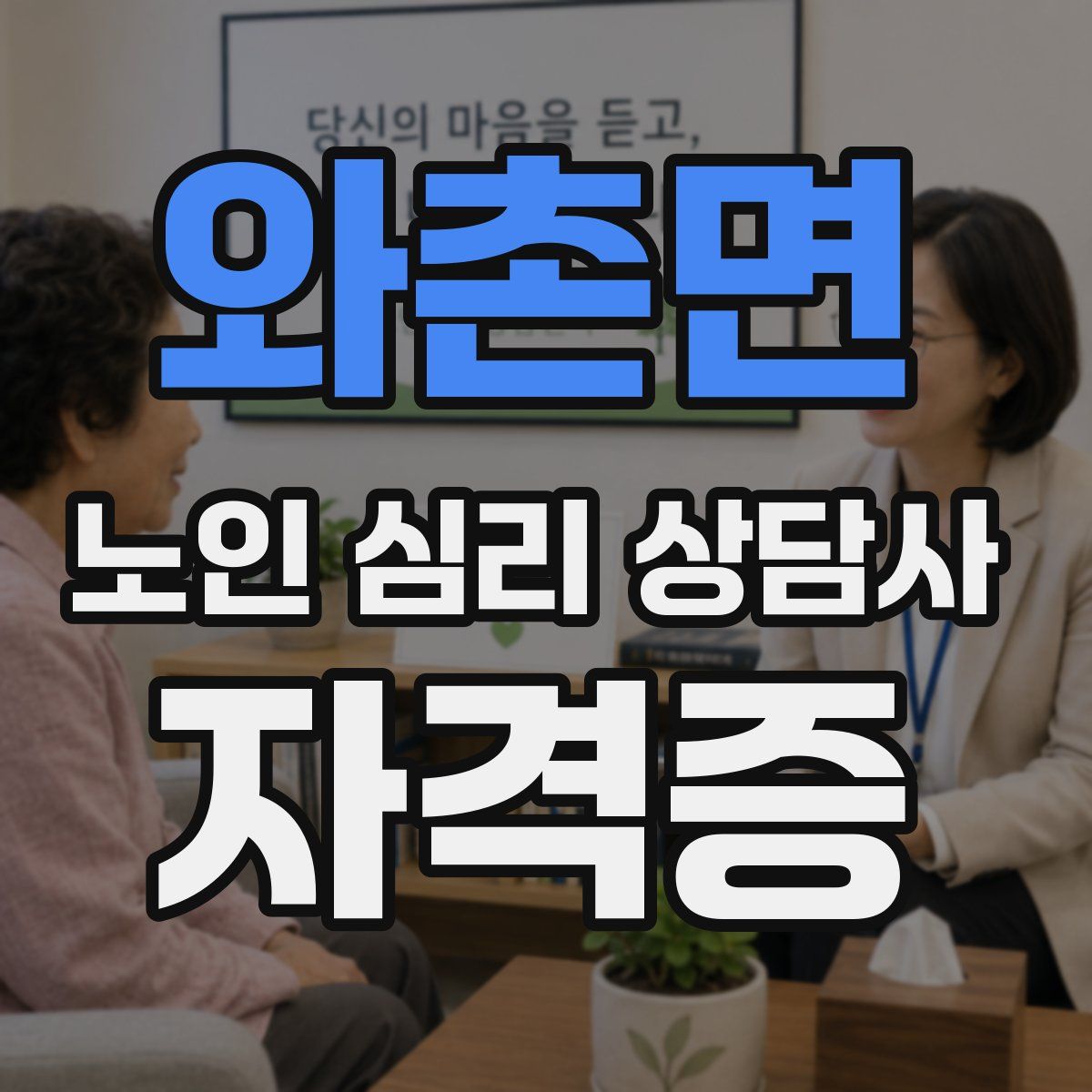 와촌면 노인 심리 상담사 자격증