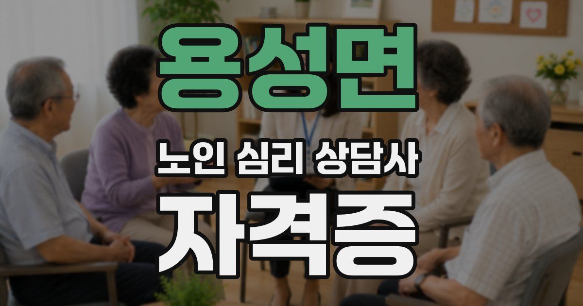 용성면 노인 심리 상담사 자격증