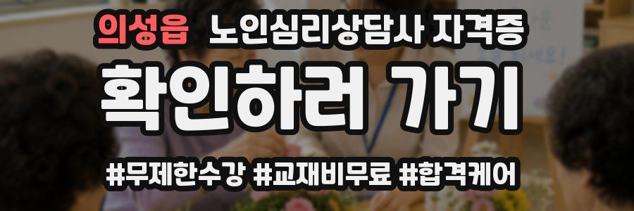 의성읍 노인 심리 상담사 자격증