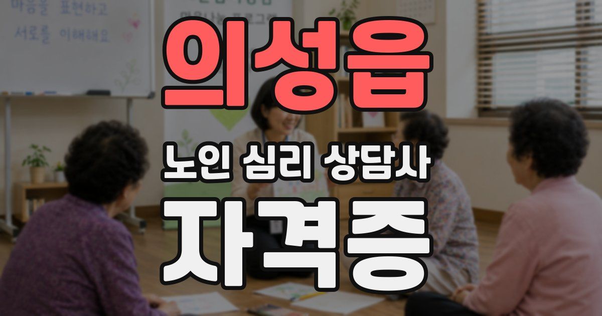 의성읍 노인 심리 상담사 자격증