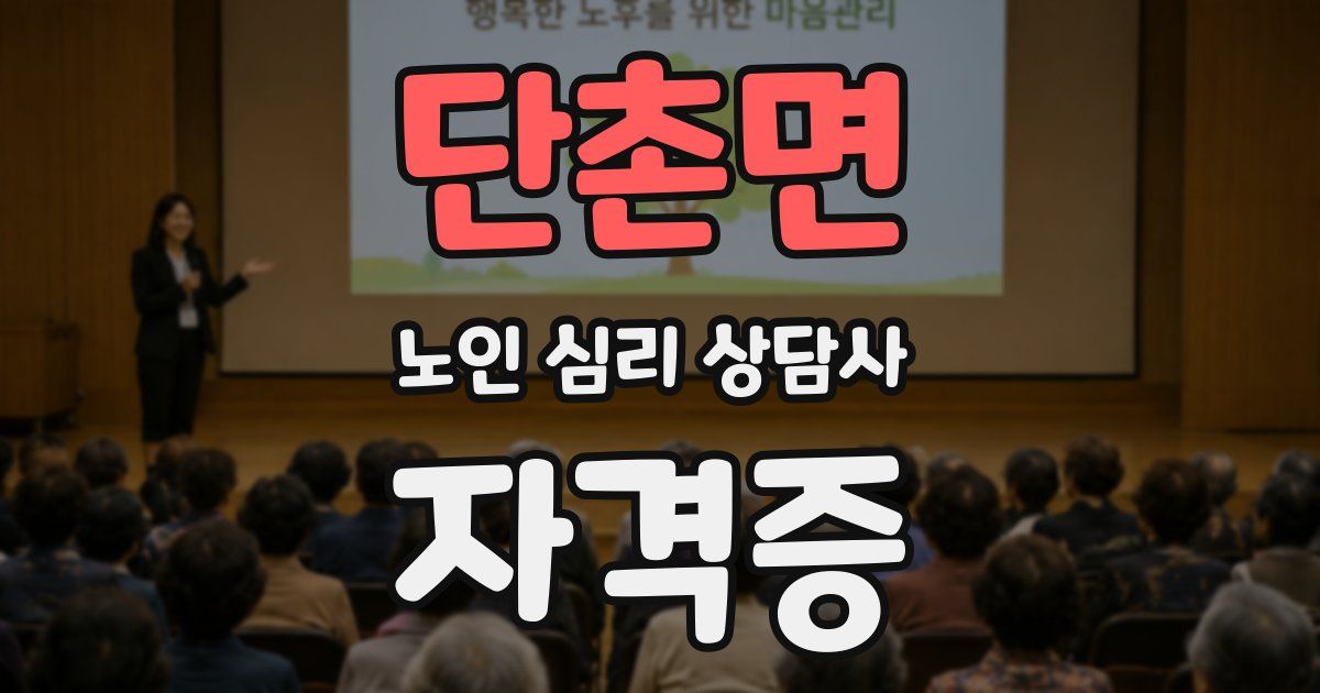 단촌면 노인 심리 상담사 자격증