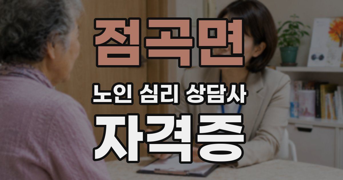 점곡면 노인 심리 상담사 자격증