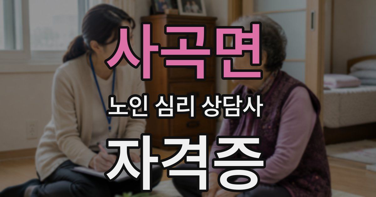 사곡면 노인 심리 상담사 자격증