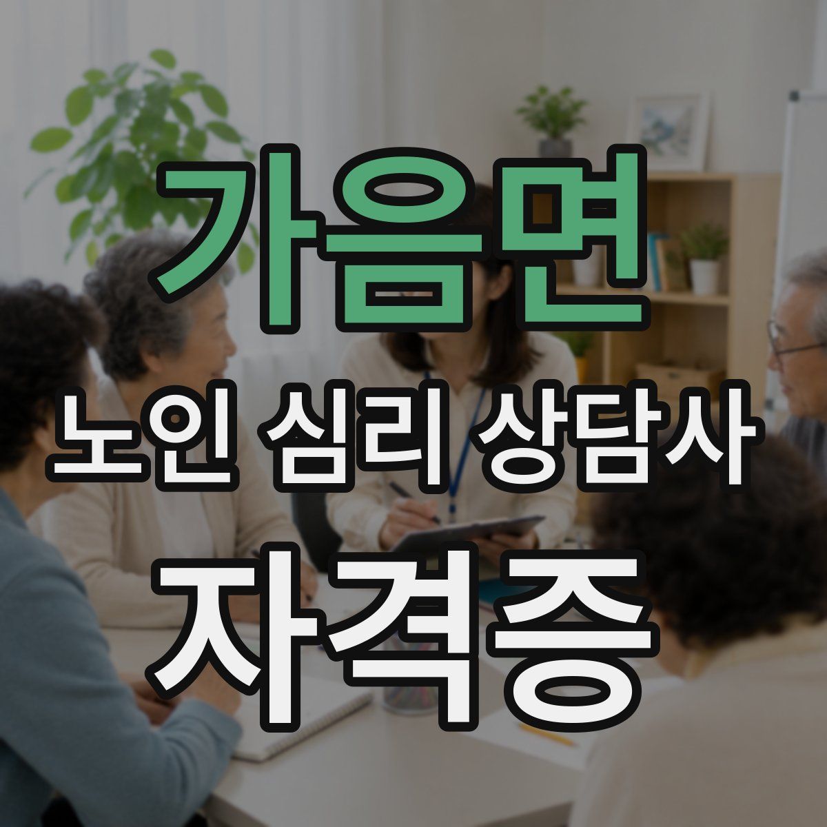 가음면 노인 심리 상담사 자격증