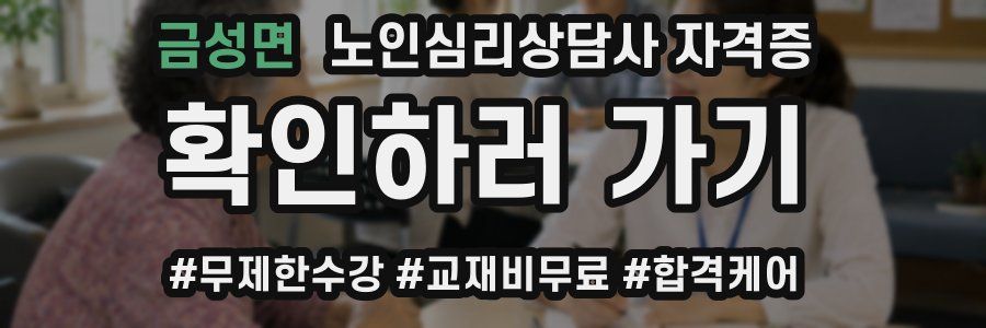 금성면 노인 심리 상담사 자격증