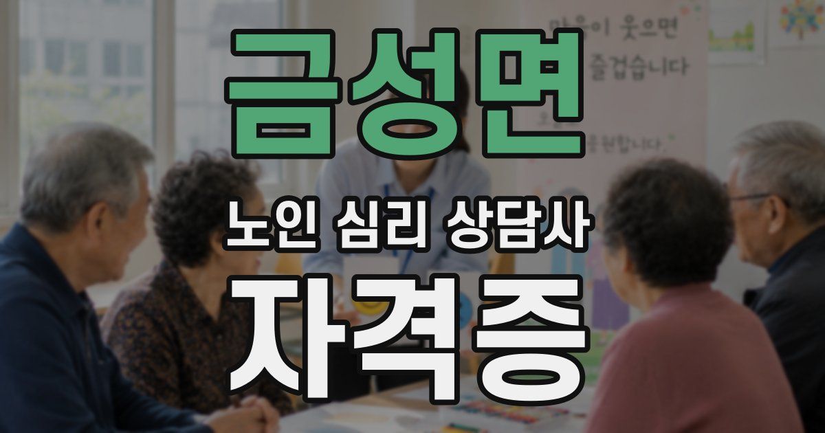 금성면 노인 심리 상담사 자격증