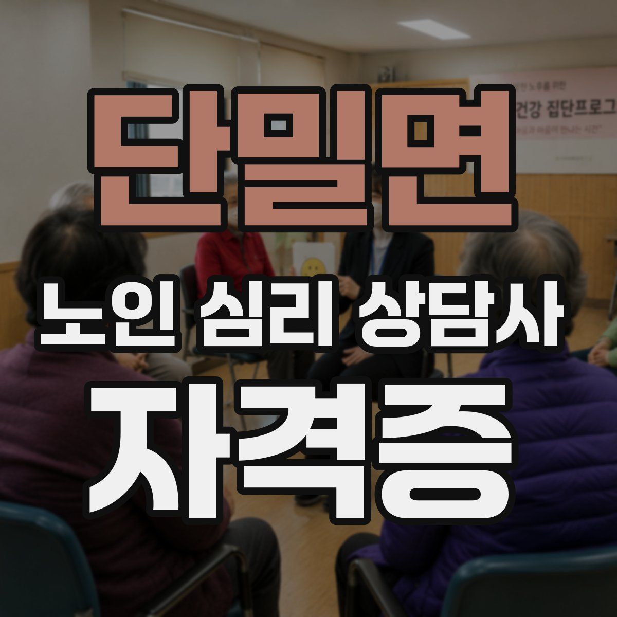단밀면 노인 심리 상담사 자격증