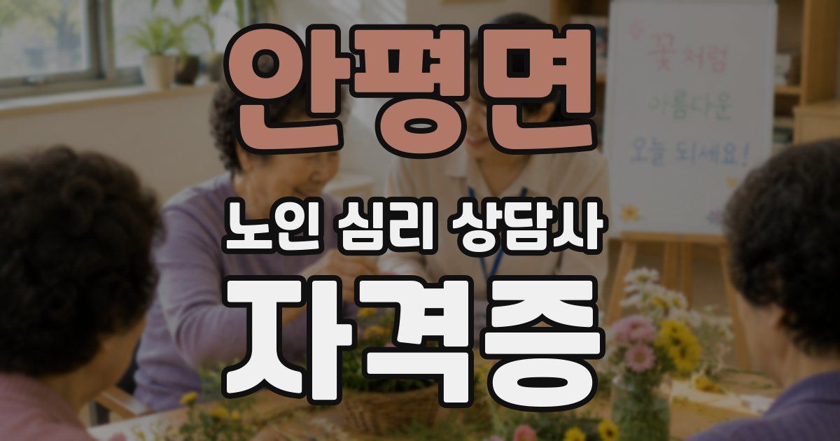 안평면 노인 심리 상담사 자격증