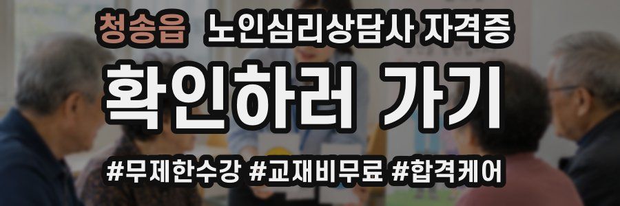 청송읍 노인 심리 상담사 자격증