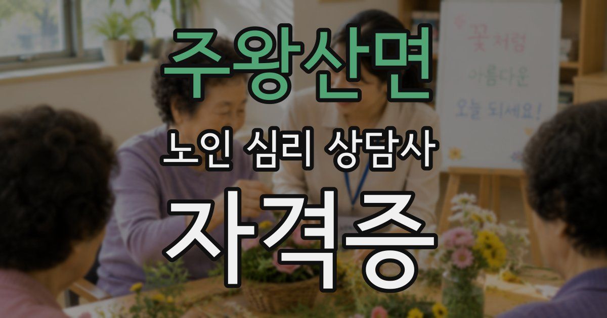 주왕산면 노인 심리 상담사 자격증