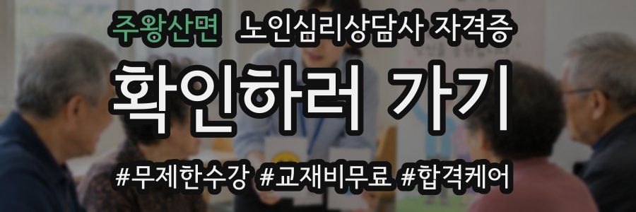 주왕산면 노인 심리 상담사 자격증