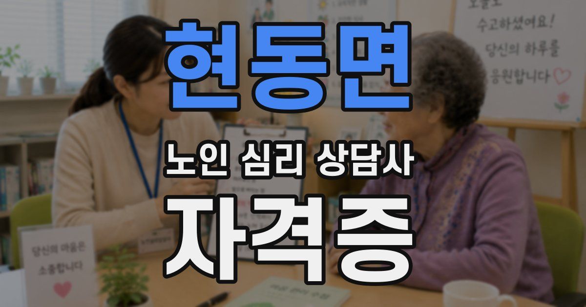 현동면 노인 심리 상담사 자격증