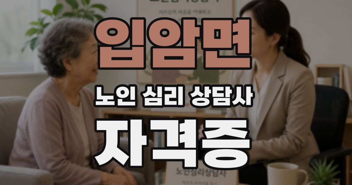 입암면 노인 심리 상담사 자격증