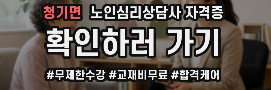 청기면 노인 심리 상담사 자격증