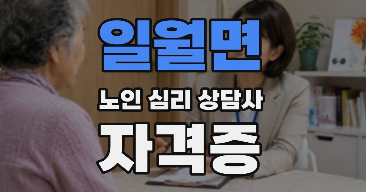 일월면 노인 심리 상담사 자격증