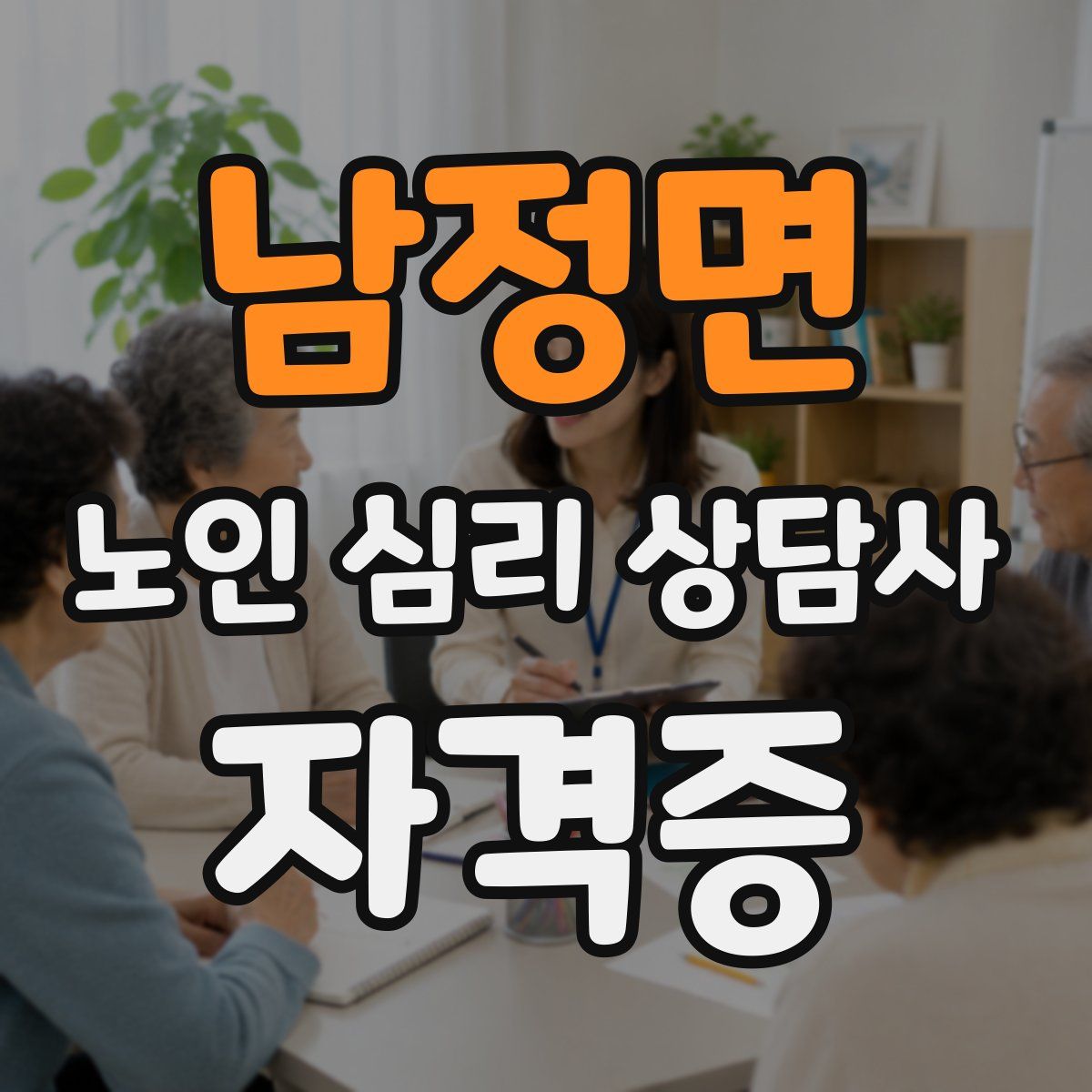 남정면 노인 심리 상담사 자격증