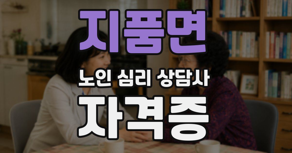 지품면 노인 심리 상담사 자격증
