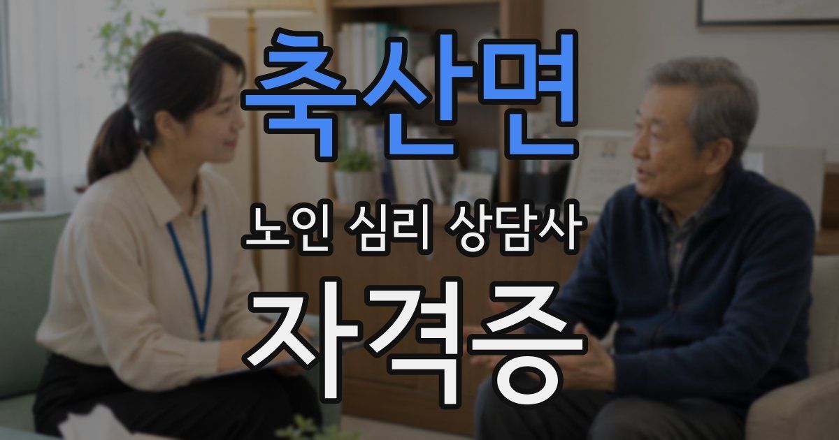 축산면 노인 심리 상담사 자격증