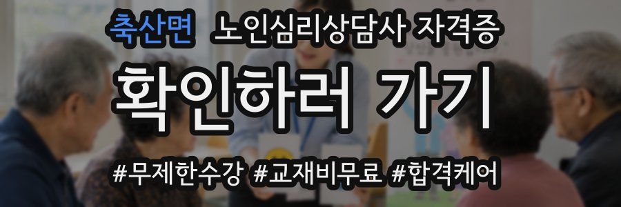 축산면 노인 심리 상담사 자격증