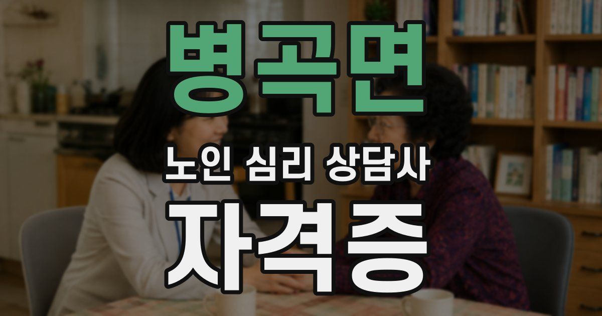 병곡면 노인 심리 상담사 자격증