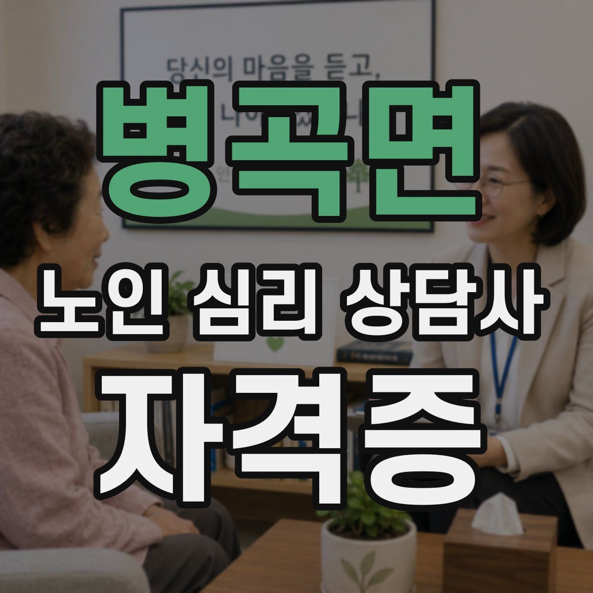 병곡면 노인 심리 상담사 자격증