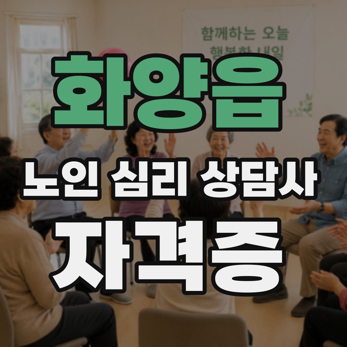 화양읍 노인 심리 상담사 자격증