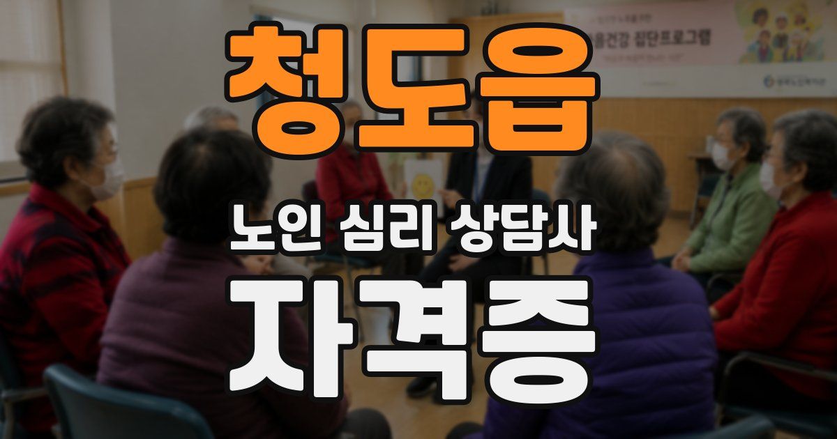 청도읍 노인 심리 상담사 자격증