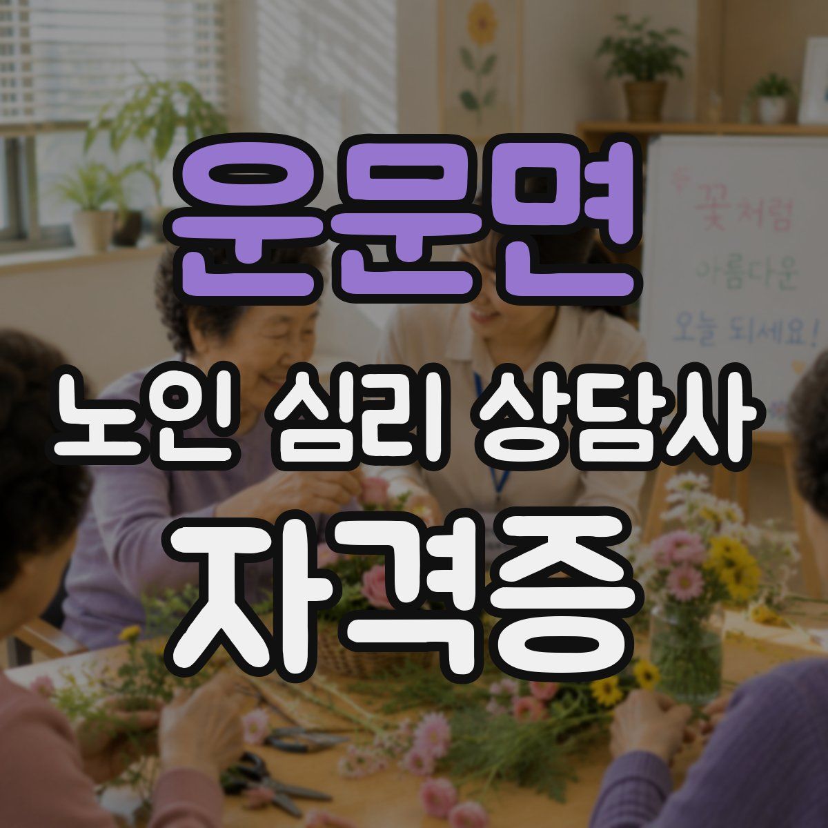 운문면 노인 심리 상담사 자격증