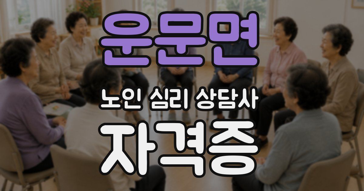 운문면 노인 심리 상담사 자격증