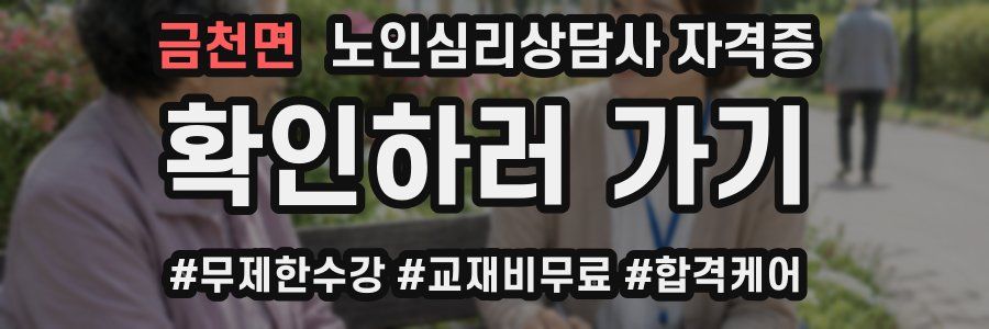 금천면 노인 심리 상담사 자격증