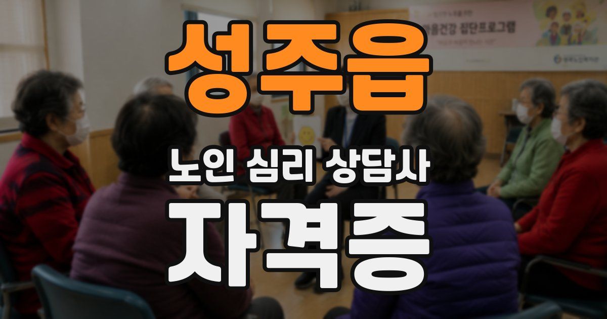 성주읍 노인 심리 상담사 자격증