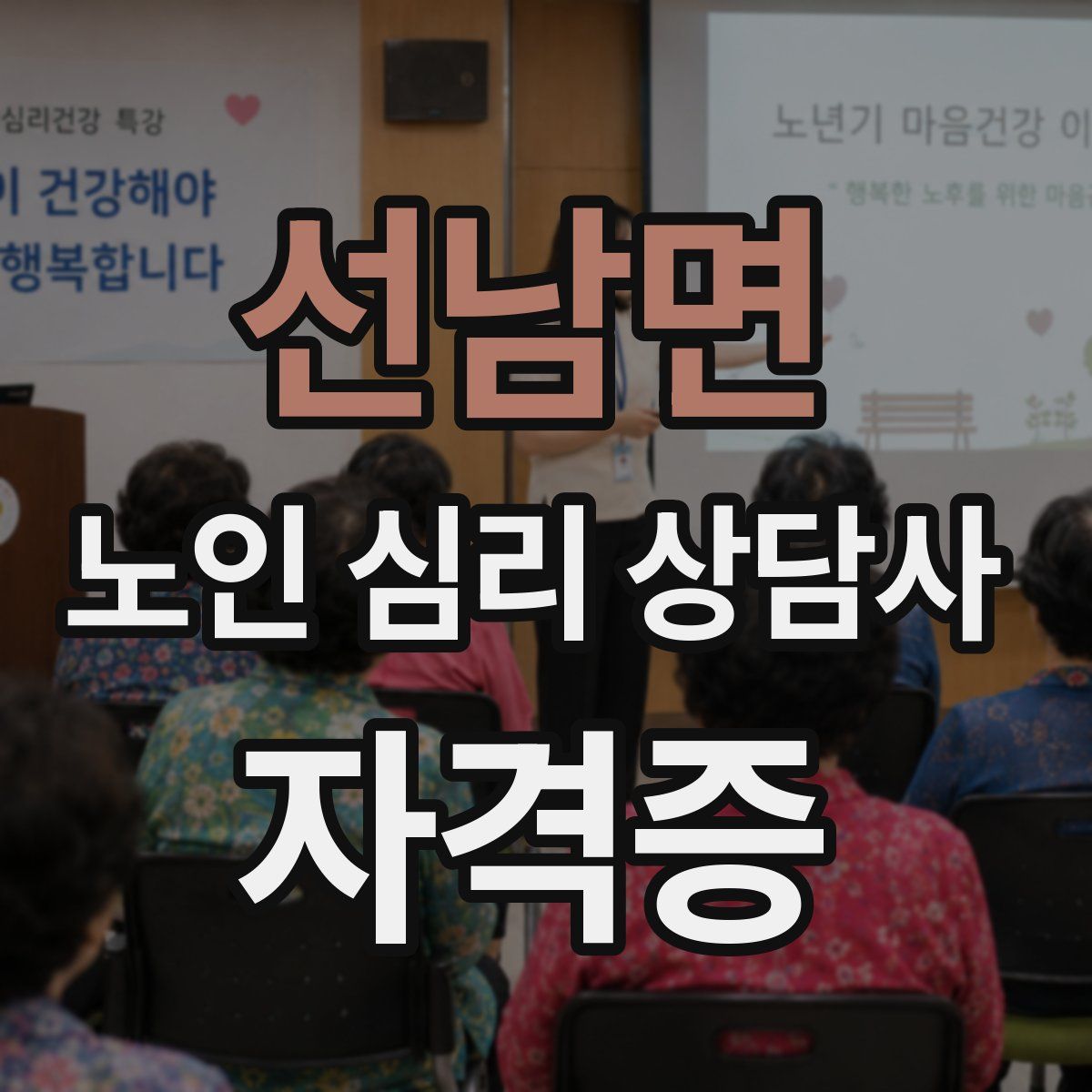 선남면 노인 심리 상담사 자격증