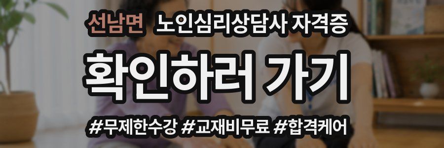 선남면 노인 심리 상담사 자격증