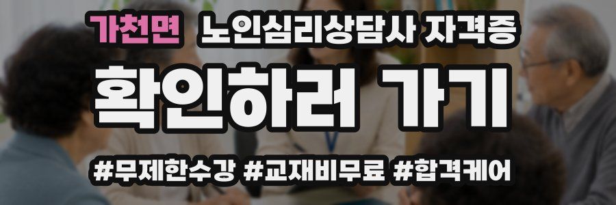 가천면 노인 심리 상담사 자격증