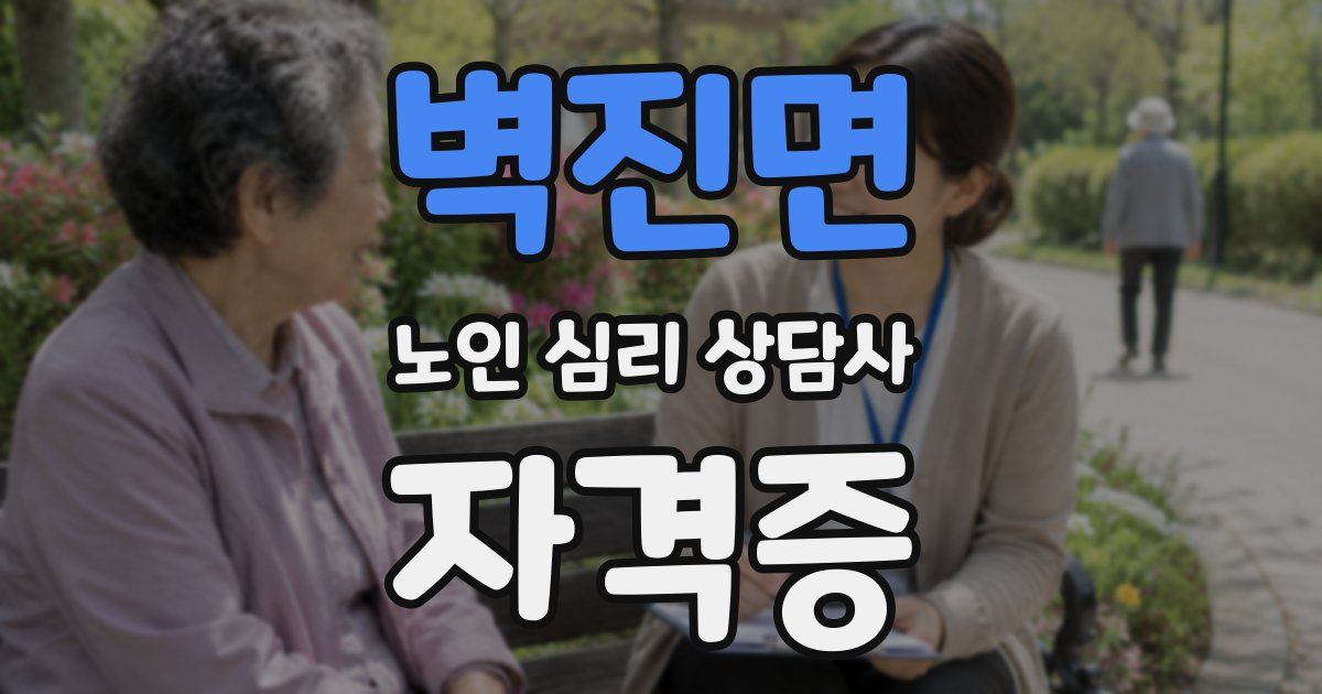 벽진면 노인 심리 상담사 자격증