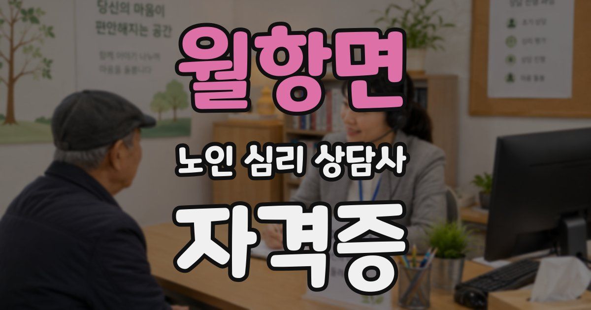 월항면 노인 심리 상담사 자격증