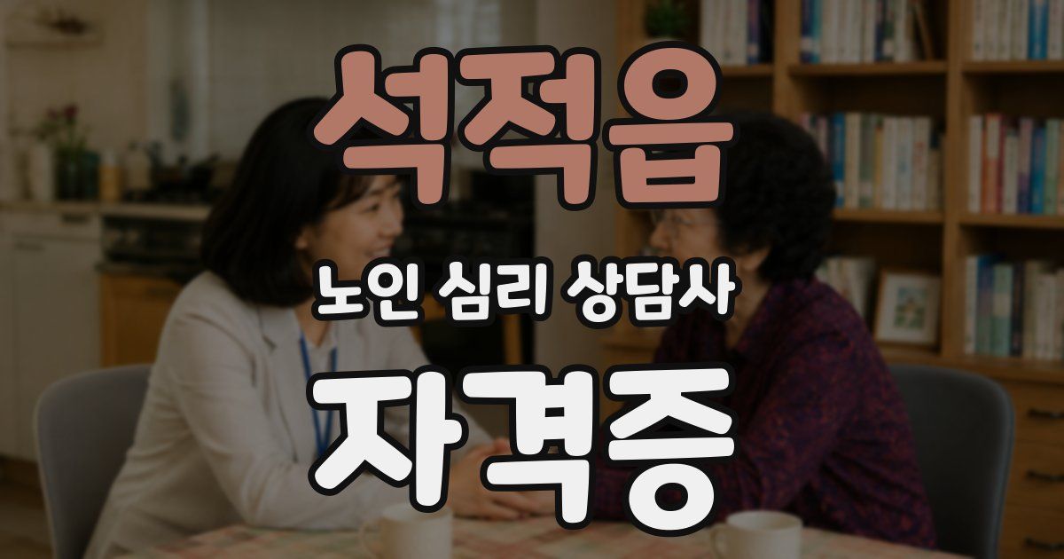 석적읍 노인 심리 상담사 자격증
