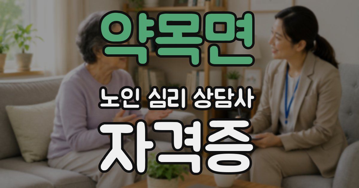 약목면 노인 심리 상담사 자격증
