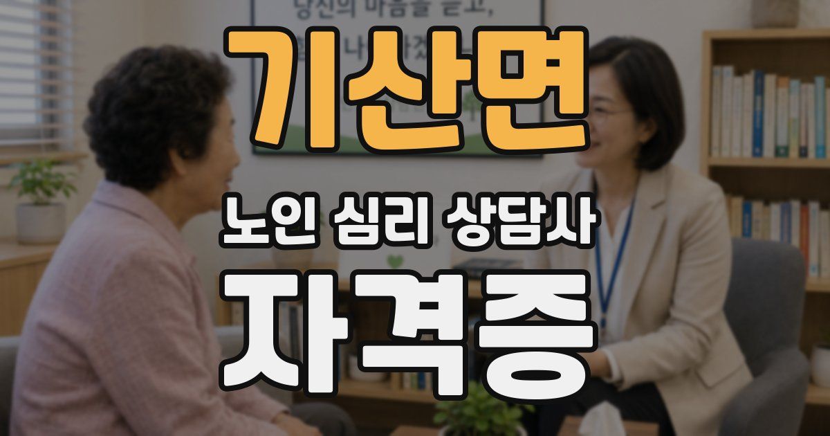 기산면 노인 심리 상담사 자격증