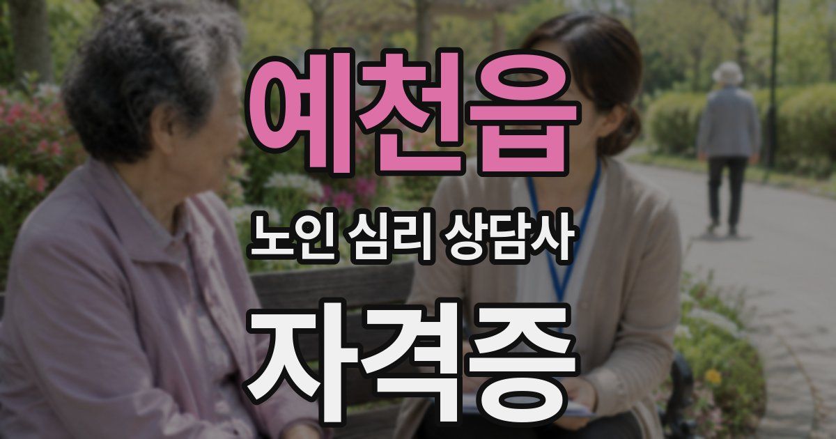 예천읍 노인 심리 상담사 자격증