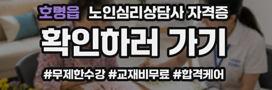 호명읍 노인 심리 상담사 자격증